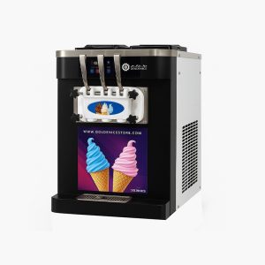 ماكينة ايس كريم على طاولة مع شاشة إنتاجية 25 لتر في الساعة