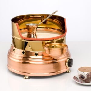 رمالة قهوة كهربائية يوناني حجم كبير مع ديكور