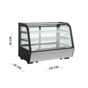 ثلاجة عرض على الطاولة للحلويات والمشروبات