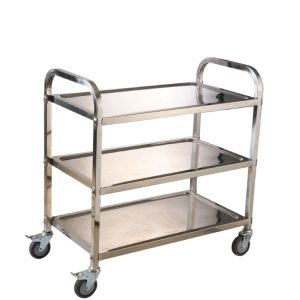 طاولة خدمة 3 أرفف من الاستانلس استيل المضاد للصدأ