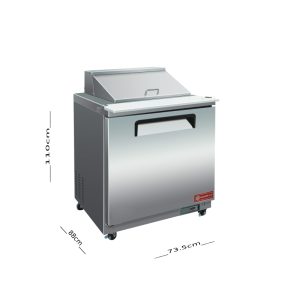 ثلاجة سلطة ستيل 1 باب 70 سم