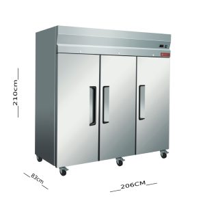 ثلاجة ستيل راسية 3 باب سعة 2039 لتر