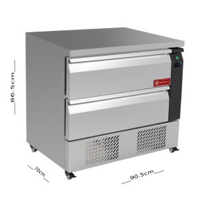 ثلاجة ستيل 2 درج 90 سم