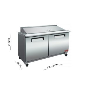 ثلاجة سلطة ستيل 2 باب  120 سم