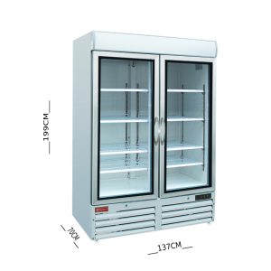 ثلاجة مشروبات راسية 2 باب زجاج 1079لتر