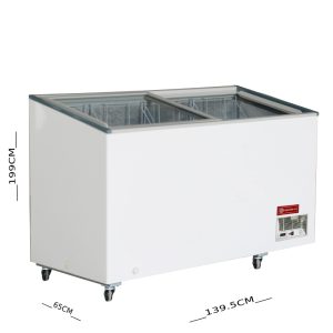 فريزر أبيض باب زجاجي 316 لتر