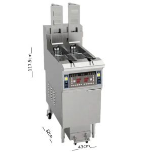 قلاية كهرباء ديجيتال مفتوحة حوضين مع فلتر لتنقية الزيت 26 لتر