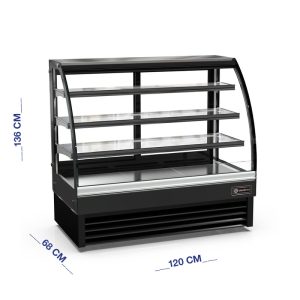 ثلاجة عرض حلويات وكيك 120 سم زجاج منحني