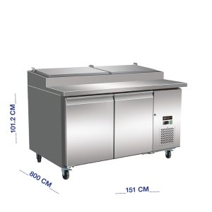 ثلاجة سلطة ستيل 2 باب 151سم