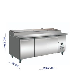 ثلاجة سلطة ستيل 3 باب 180 سم