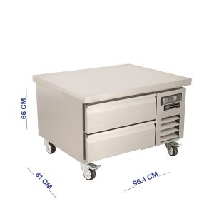 ثلاجة ستيل 2 درج مقاس 96 سم