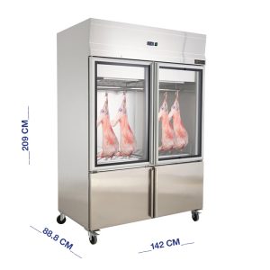ثلاجة عرض لحوم معلقة رأسية بابين