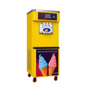 ماكينة ايس كريم جولدن ايس لون اصفر بشاشة