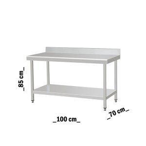 طاولة قابلة للتجميع ستانلس ستيل 304 مدعمة مع رف سفلي 100 سم