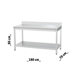 طاولة قابلة للتجميع ستانلس ستيل 304 مدعمة مع رف سفلي 180سم